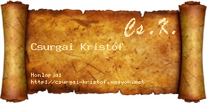 Csurgai Kristóf névjegykártya