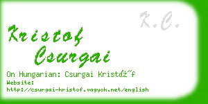 kristof csurgai business card